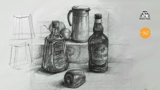 วาดเส้นพื้นฐาน Ep.4 หุ่นนิ่ง วาดวัตถุผิวมันวาว ผิวใส  /Basic Drawing still life How to Draw:ชัยณรงศ์