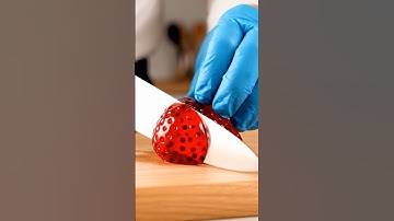 Jelly-Fruit ASMR: Strawberry → Orange #ASMR #FoodArt #Macro