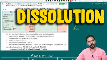 Dissolution of Partnership Firm (Practical Problem no 3, Page no 245 ) Class 12th by Brijesh sir