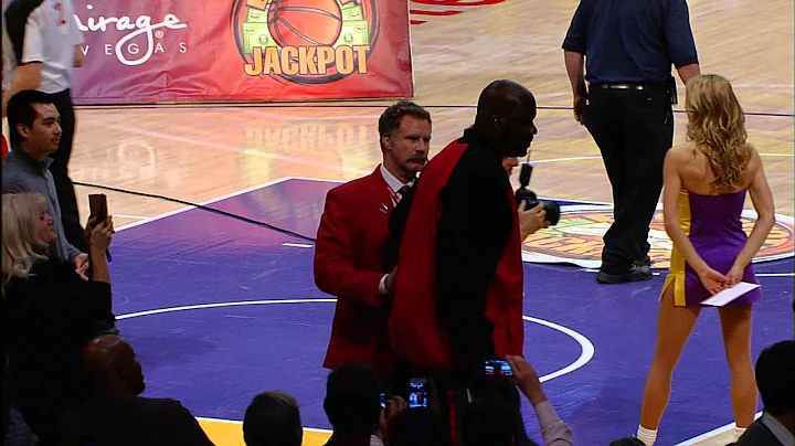Will Ferrell escorts Shaq out of Staples!