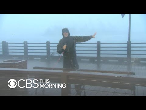 Hurricane Florence: Rain falling "sideways, down and up"