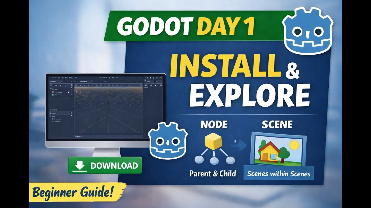 Godot Day 1 – Installing Godot & Exploring the Editor (Beginner) - YouTube