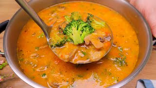 This mushroom soup with broccoli is a powerful fat burner! Cleanse the body and lose weight!