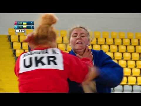 BIELKOVA (UKR) VS LINKUTE (LTU). Youth W +80 kg. European SAMBO Championships 2021