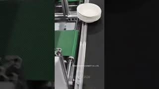 The hydraulic paper plate machine (linked with a hot shrink packaging line) is now in production.