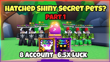 I Used 8 Account With 6.5x Luck To Hatch Mystery Egg V3! Shiny Secret Pets | Mining Simulator 2 Pt 1