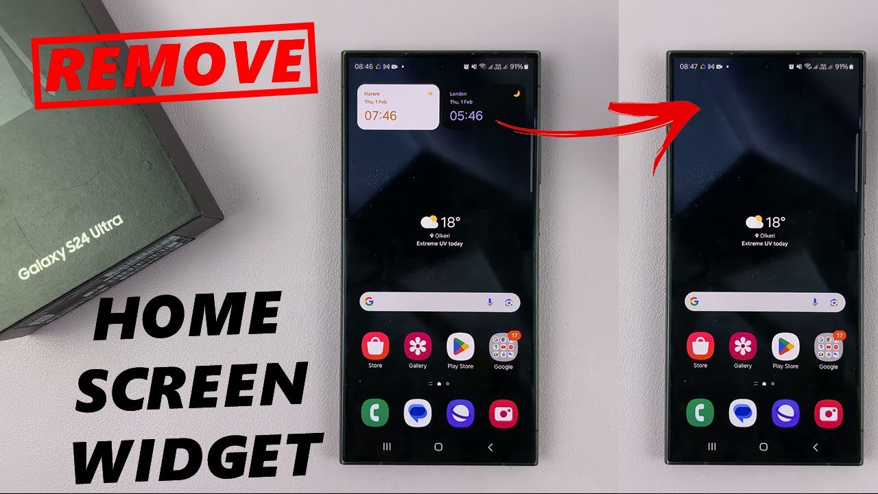 Samsung Galaxy S24 S24 Ultra How To Remove Home Screen Widget