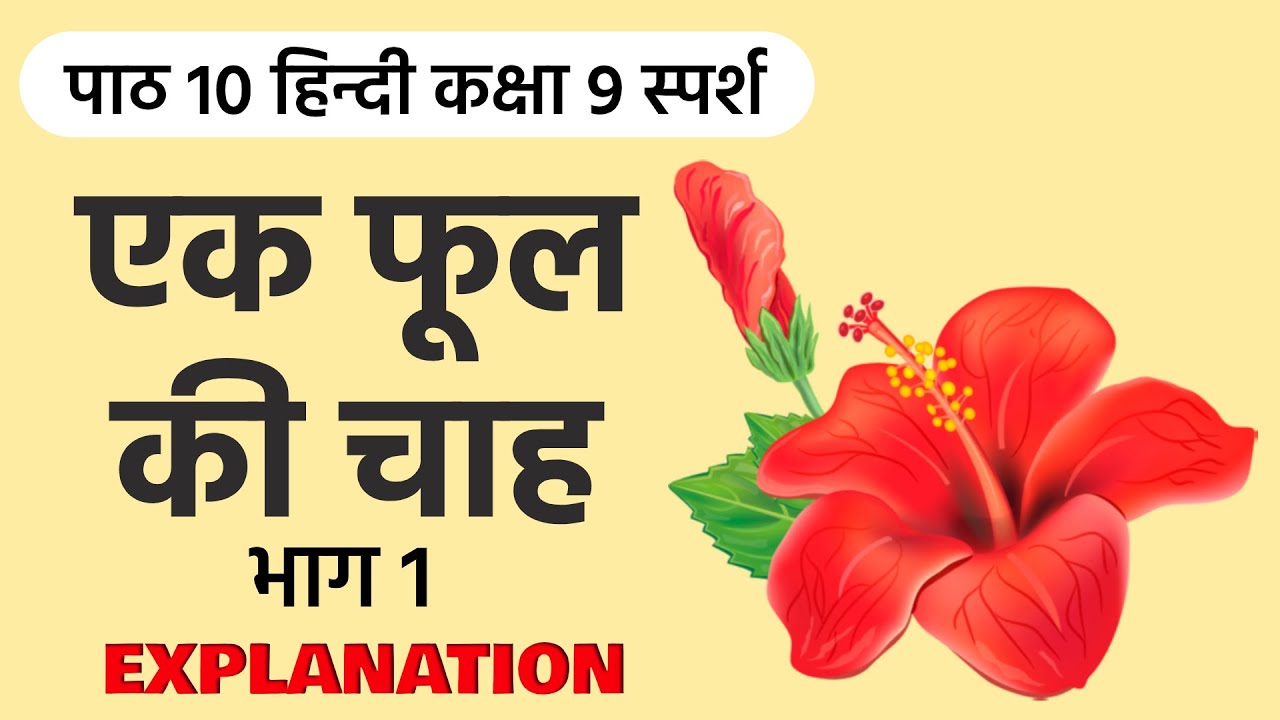 Ek Phool Ki Chah Part 1 Lesson Explanation Class 9 Hindi Chapter 10 Sparsh Book