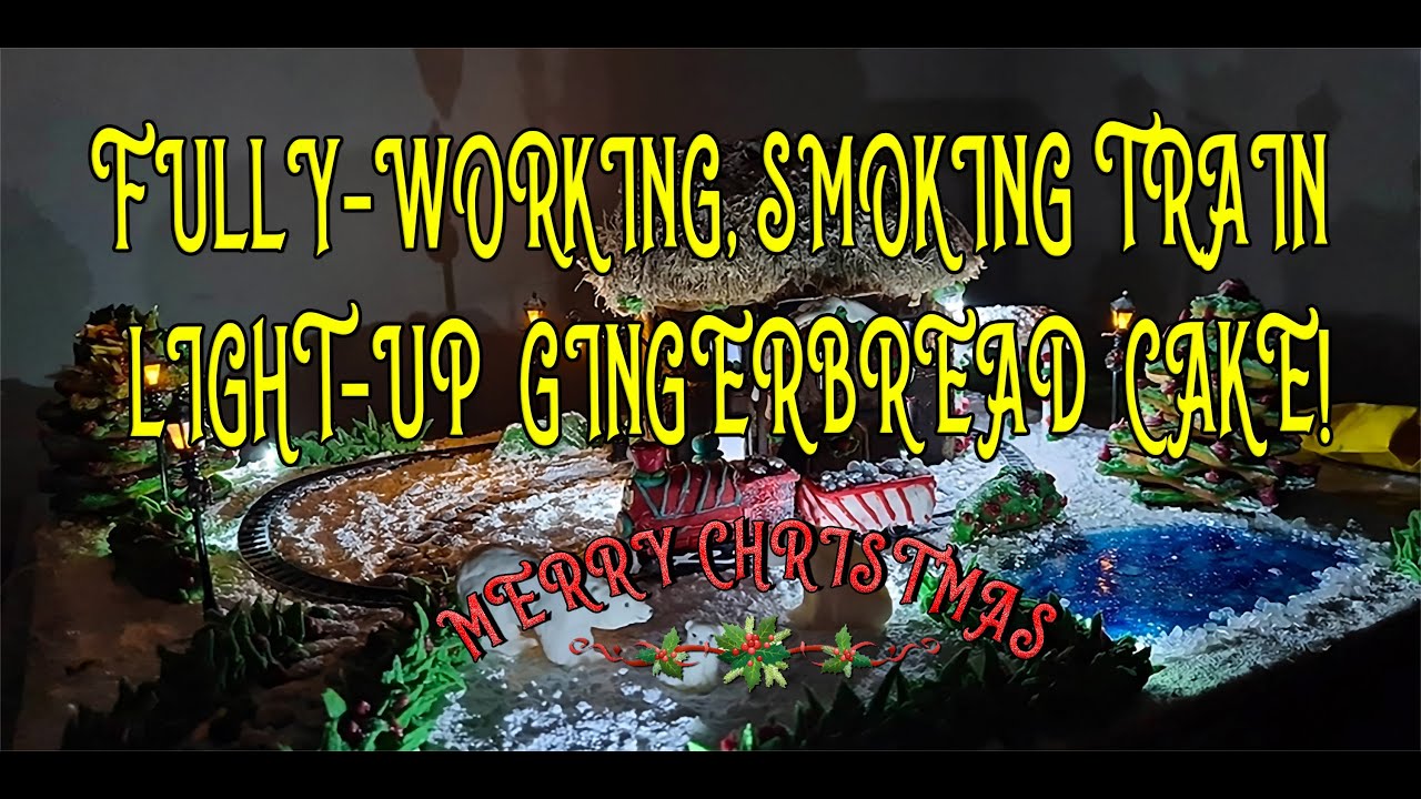 Moving, Smoking, Edible Train - Gingerbread Thatch House!