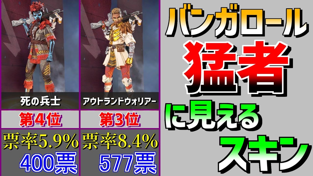 バンガロールがつけていたら猛者に見えるスキンランキング Apex Legends ランキングまとめ速報