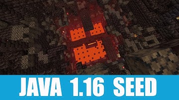 Minecraft Java 1.16 Seed: Ruined portal at spawn leads to basalt deltas and massive bastion remnant