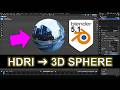 Blender 5.1 HDRI to 360 Panorama Sphere Model | Poly Haven 8K JPG to FBX Workflow