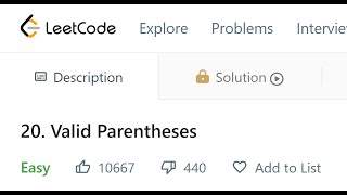 LeetCode 20.  Valid Parentheses [Python]