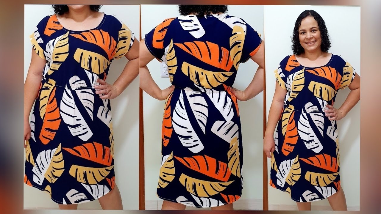 Vestido manga Japonesa Sem Molde Corte e Costura