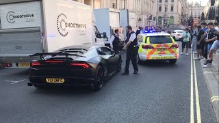 London POLICE CHASE Down Lamborghini Huracan Supercar Accelerating Leaving Car Meet! + Exhaust Sound