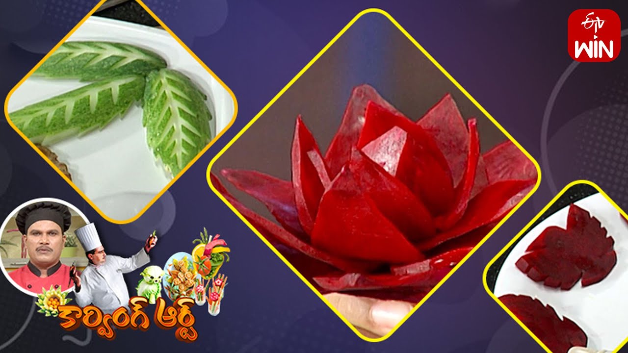 Vegetable Carving with Keera & Beetroot | Art in Vegetables | ETV Telugu