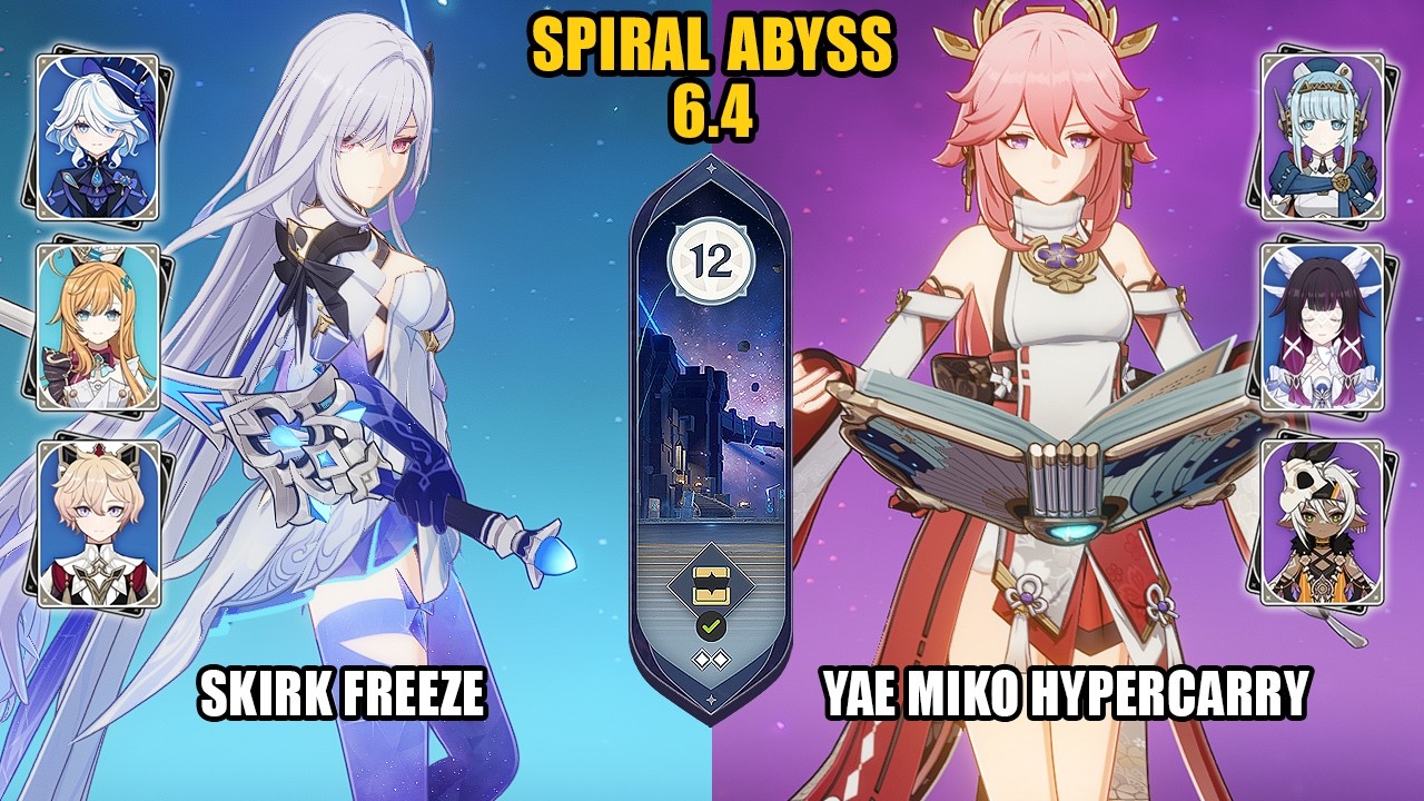 [Spiral Abyss 6.4] NEW F2P Skirk Freeze & Yae Miko Hypercarry |Luna V| Genshin Impact