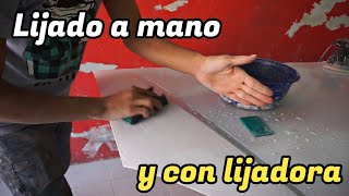 Cómo lijar PRIMER DE RELLENO a mano y con lijadora