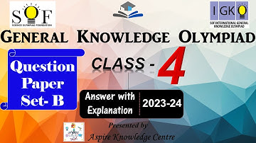IGKO Class 4 Question Paper 2023-24 Set-B | Class 4 IGKO Solved Paper 2023 #igko #igkoclass4 #v71