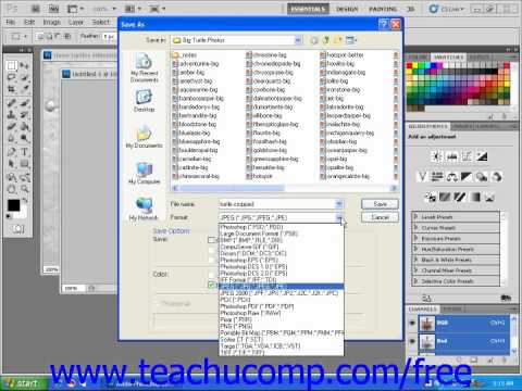 Dreamweaver CS5 Tutorial Saving an Image Using Photoshop Adobe Training Lesson 4.14