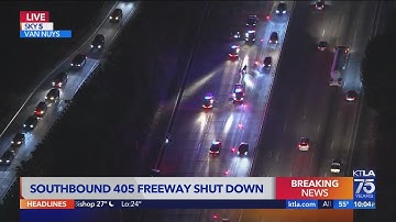 Multi-vehicle crash shuts down 405 Freeway at Burbank