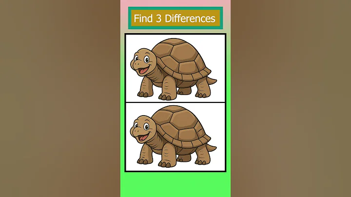 Find 3 Differences | Cartoon Tortoise Challenge | Spot the Difference #puzzle #findthedifferences
