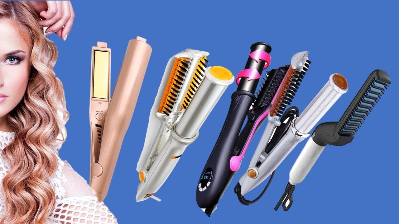 Best 2 in1 Hair Curler and Straighter Tools Testing Hair Curler and Straightener Brush YouTube