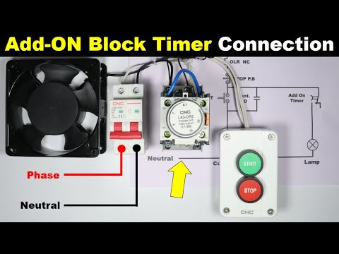 OFF Delay Add-on Block Timer Connection in DOL Starter @Electrical Technician