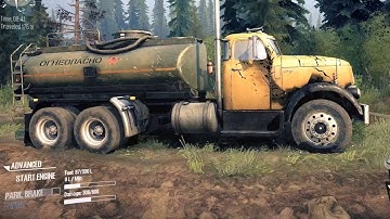 MudRunner Old Timers DLC - GMC DW950 Tanker Truck on the Rocky Hills Map