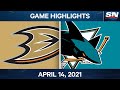 NHL Game Highlights | Ducks vs. Sharks - Apr. 14, 2021