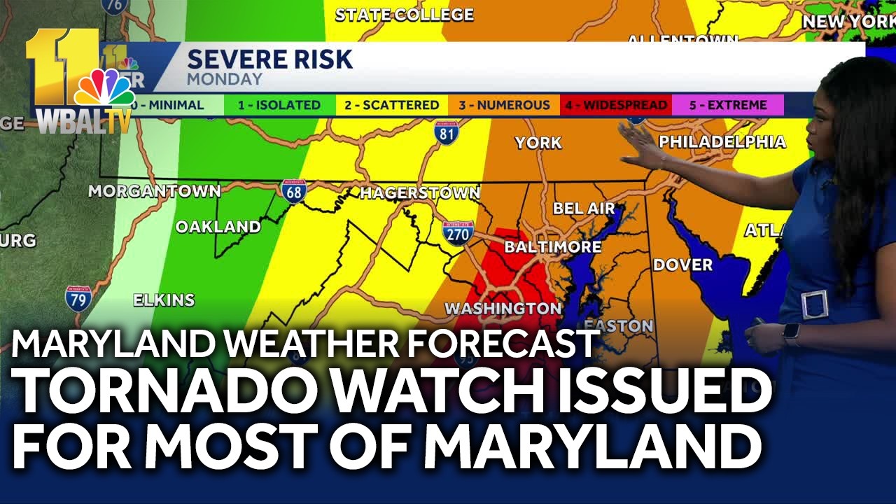 Maryland under Tornado Watch until early evening - YouTube