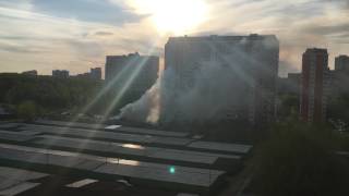 Взрыв на парковке в Москве, около Обручева 28к7