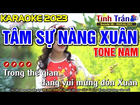 TÂM SỰ NÀNG XUÂN Karaoke Nhạc Sống Tone Nam - Nhạc Tết 2023 - ( BEAT CHUẨN ) |Tình Trần Organ