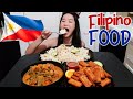 Eating Filipino Food! Pinakbet, Shanghai Lumpiang Spring Rolls &amp; Garlic Rice - Mukbang w/ Asmr