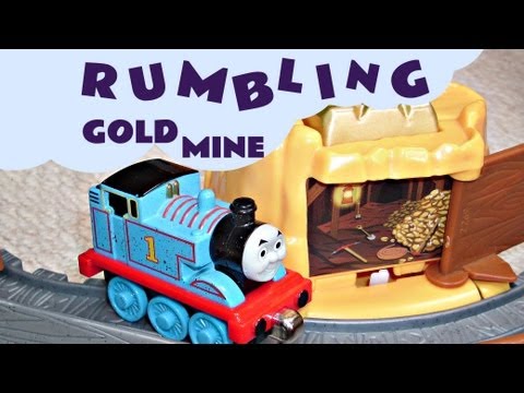 Thomas and Friends Take N Play Rumbling Gold Mine Run Kids Toy Set + Funny Accident Bloopers