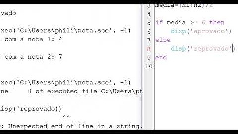 15. Programação no Scilab: comandos condicionais (if then e if then else)