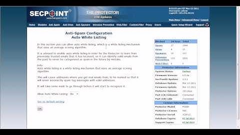 Protector UTM Anti Spam Configuration Auto White Listing