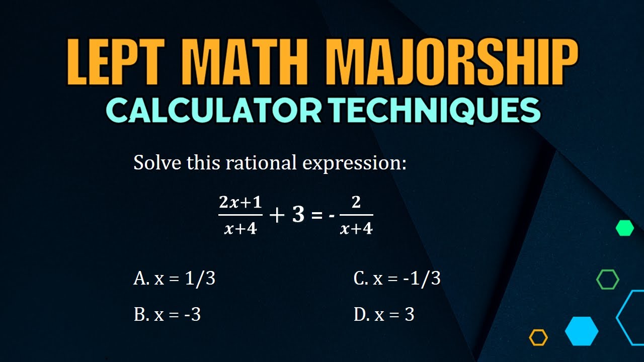 LEPT Math Majorship 2015 Past Board Problem Calculator Techniques Lept math majorship 2015 past board problem calculator techniques
