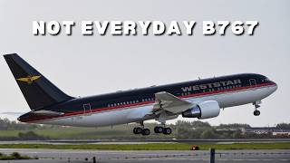 RARE WEST STAR Boeing 767 ex Qantas Takes Off from Stansted Airport | 2-TSSA
