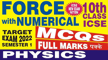 MCQ | FORCE, WORK, POWER AND ENERGY | PHYSICS | CLASS 10 | ICSE | SEMESTER 1| EXAM 2022 |@JAIN TUTOR