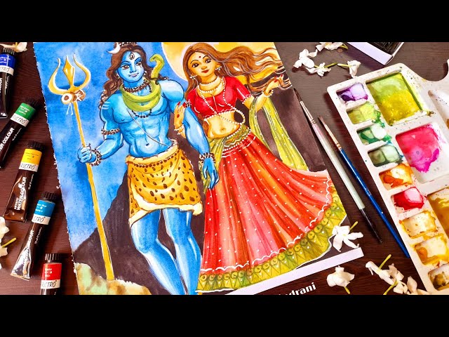 How to draw Lord Shiva and Parvati Mata | Easy Shiv Parvati Drawing for  Beginners | Pencil sketches easy, Drawing for beginners, Drawings