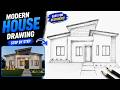 Modern House Drawing Step by Step | Easy Pencil Sketch Tutorial for Beginners #housedrawing #drawing
