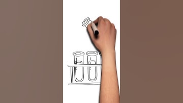 Free Whiteboard animation: Drawing test tubes on its rack or holder (Chemical experiment tools).
