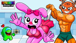 Among Us escapes Sprunki Pinki Steals Oren's Clothes but Bathes in Bathroom | Among Us Animation