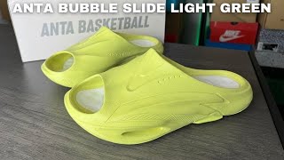 Anta Bubble Slide Light Green On Feet Review With Sizing Tips