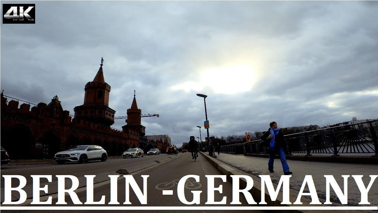 [4K] Berlin Cycling | From Friedrischain Park to Görlitz Park | Warschauer Street | Oberbaum Bridge