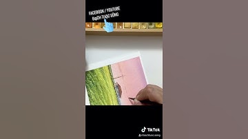Vẽ Phong cảnh màu nước  l  Bach tuoc Art Class #Shorts