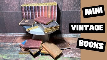 DIY MINI VINTAGE BOOKS for Barbie Dolls. Miniature Craft Tutorial. FREE printable book covers