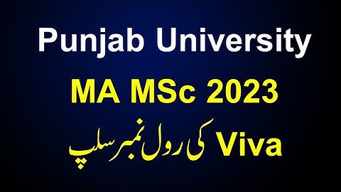 Viva Roll Number Slips of MA MSc Exams 2023 | Punjab University Update