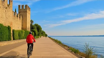 Italy’s Most Beautiful Promenade Ride 🌊 | Lake Garda Coastal Bike Tour | 4K Ambient Cycling